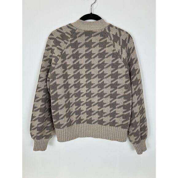 Womens Abercrombie & Fitch Houndstooth Print Open Cardigan Balloon Sleeve Size S - Picture 5 of 8